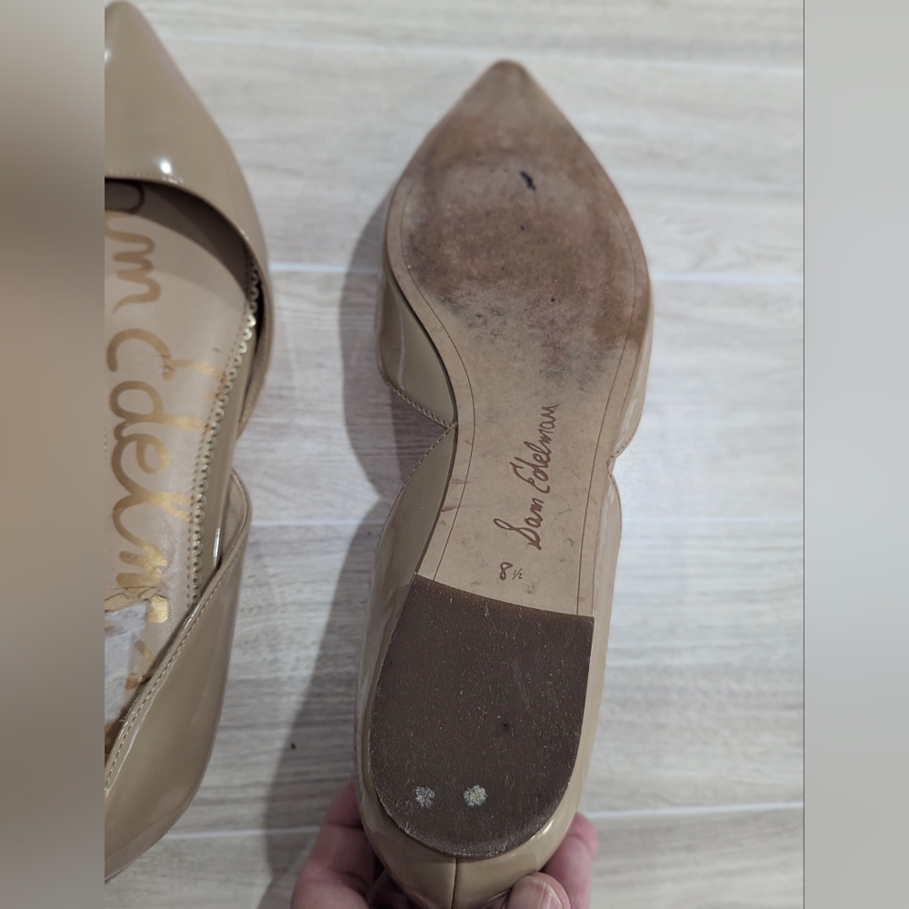 Sam Edelman Oatmeal Tan Beige Rodney d’Orsay flats Size 8.5 EU 38.5 *Flaws - Picture 7 of 11